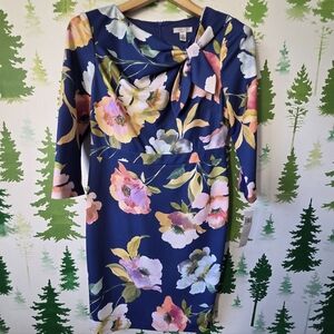 London Style Womens 3/4 Sleeve Sheath Dress